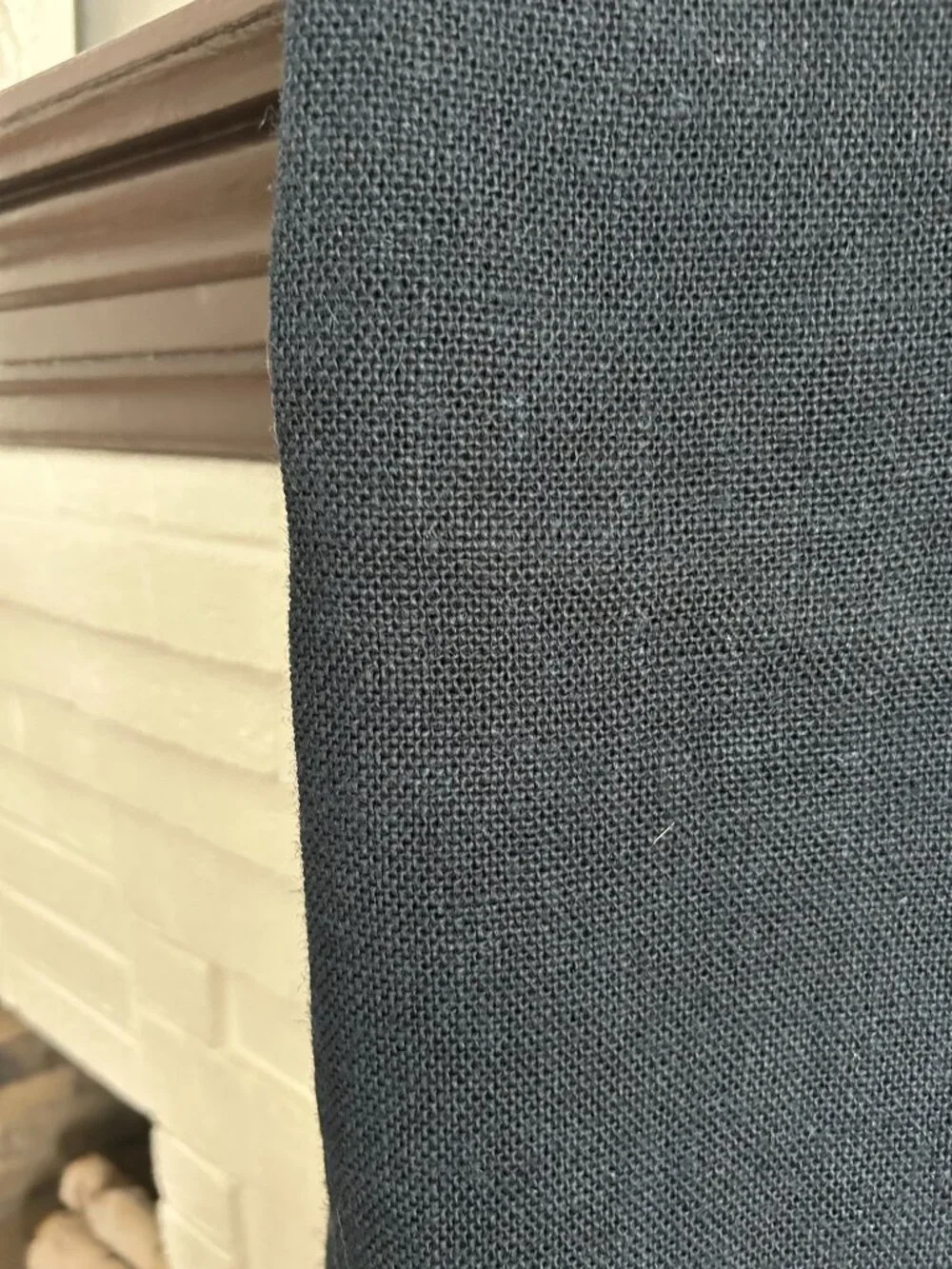 Nate Berkus Blue Navy Jute Curtains  Set (2)
